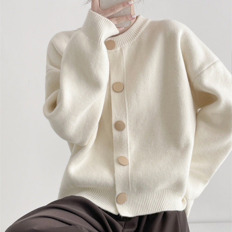 Damen Strickjacke mit komfortablem Schnitt und eleganten Knopfdetails Drune