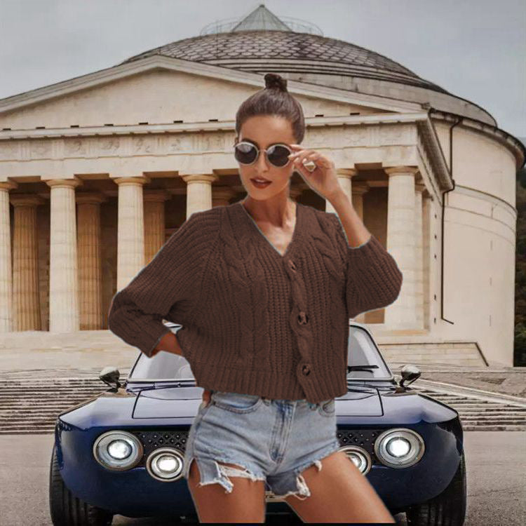 Damen Grobstrick-Cardigan mit knöpfbaren Details und lässigem Schnitt Drune