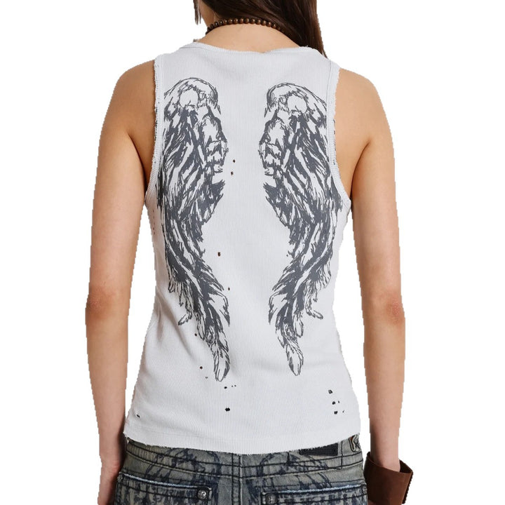 Damen lässiges Tanktop mit stylischem Grafikdruck Drune