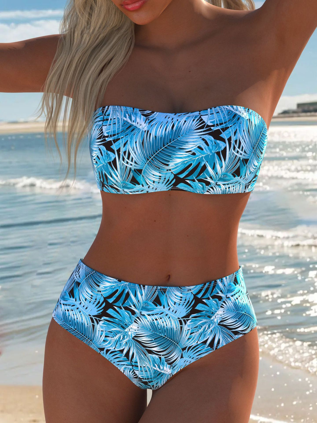 Damen Balconette Bikini mit floralem Design und verstellbaren Trägern Drune