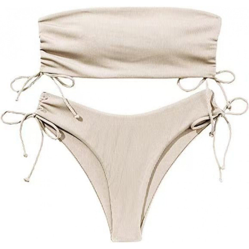 Damen Bandeau-Bikini mit verstellbaren Raffung Drune