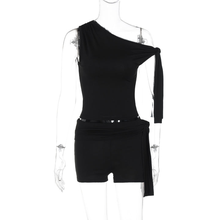 Damen Modisches Oberteil mit asymmetrischem Schnitt und Chiffon-Material Drune