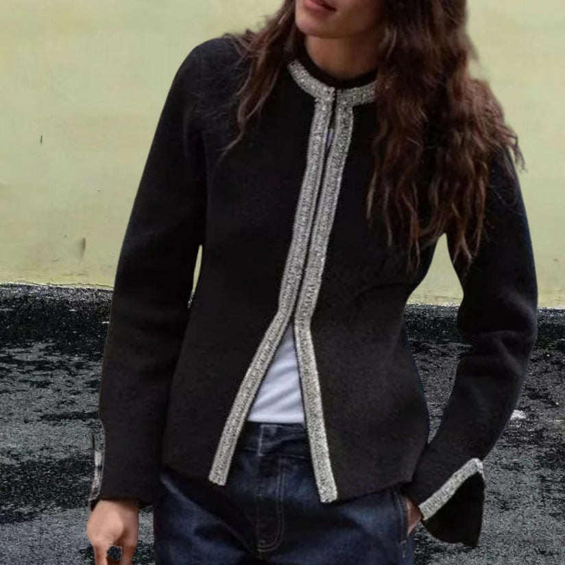 Damen Elegante Blazerjacke mit feinen Borte-Details Drune