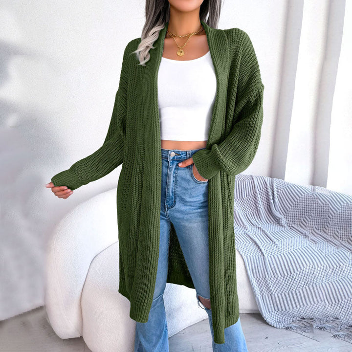 Drune | Einfarbige Strickjacke Für Elegante Outfits