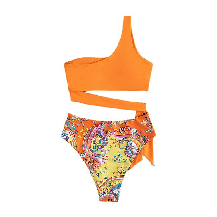 Damen Triangel-Bikini mit asymmetrischem Oberteil und elegantem Wickelband Drune