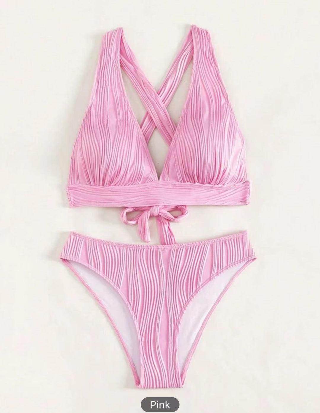 Damen Bikini-Set mit modernem Wickeldesign und geschmackvollen Rippendetails Drune