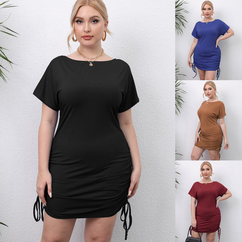 Damen figurbetontes Minikleid mit verstellbaren Seiten Drune