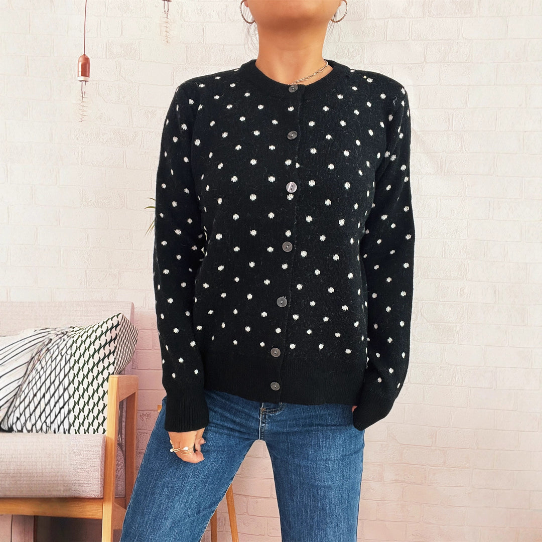 Damen Strickjacke mit modischem Punktemuster und komfortablem Schnitt Drune