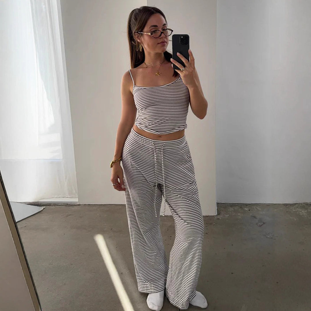 Damen Freizeitoberteil und Jogginghose Set Drune