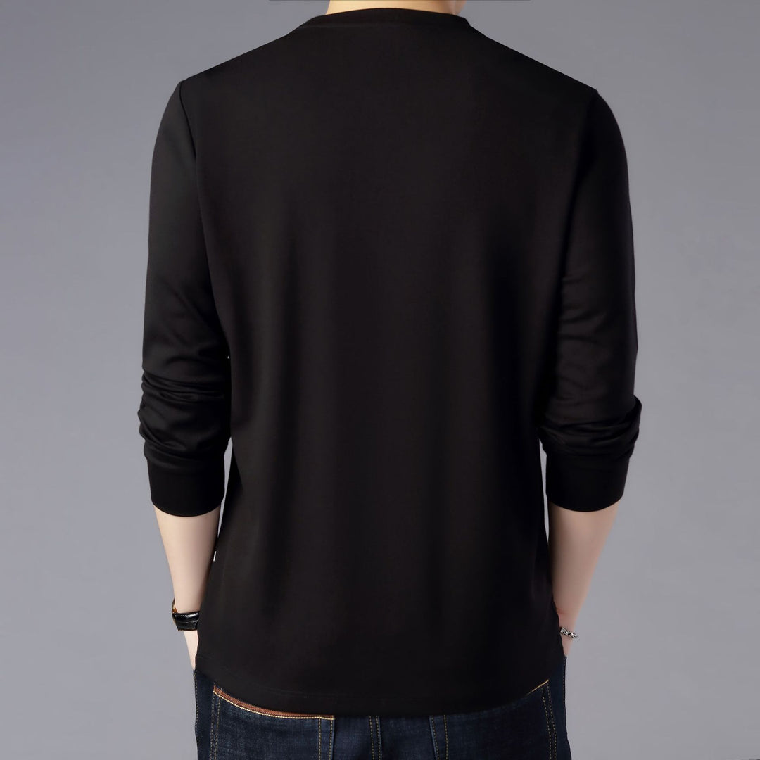 Herren Langarmshirt mit kreativem Slogan und weichem Baumwollmaterial Drune