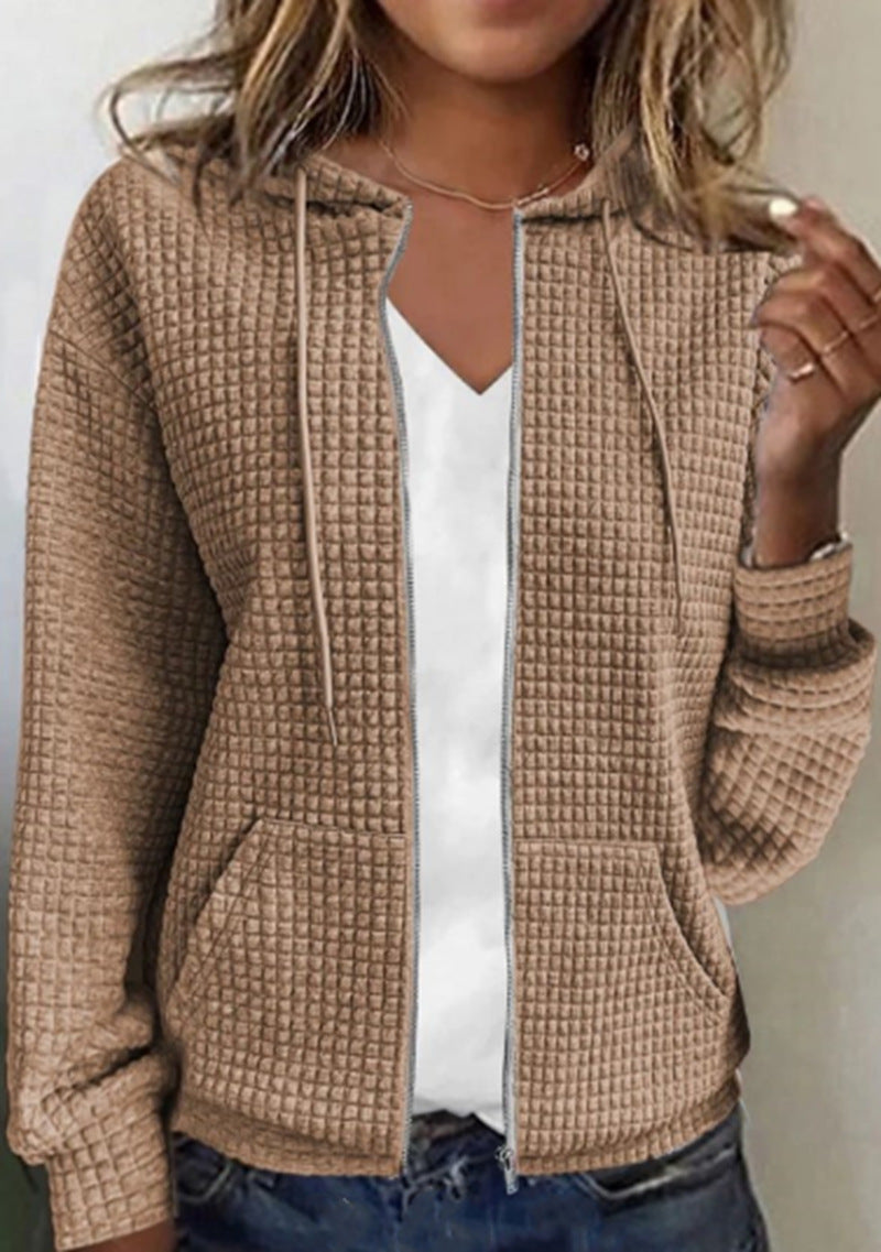 Drune | Lässige Jacke mit Tasche in Uni-Farbe