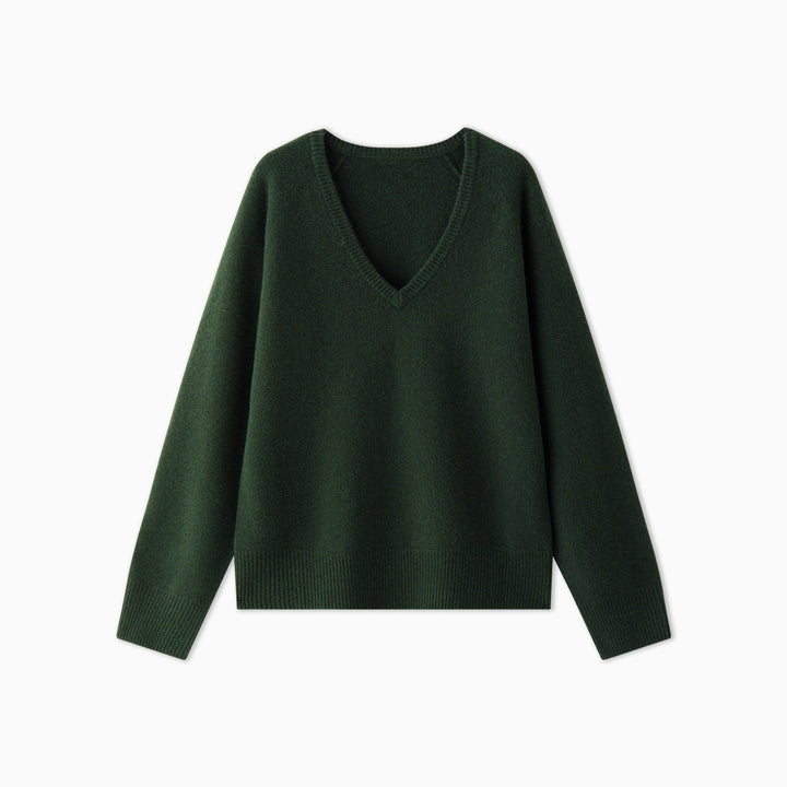 Damen Kuscheliger V-Ausschnitt Pullover Drune