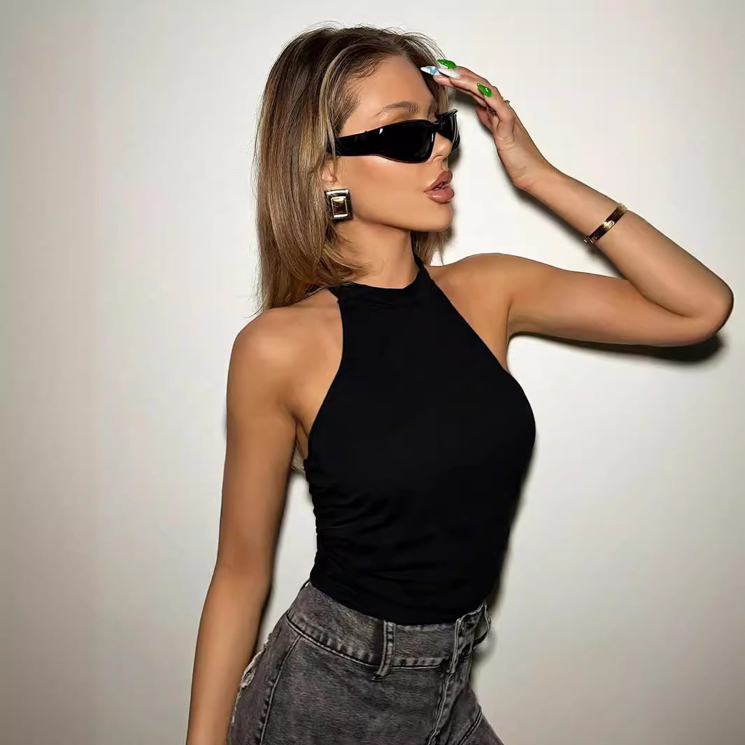 Damen Crop-Top mit modischem Halterdesign und figurbetonter Silhouette Drune