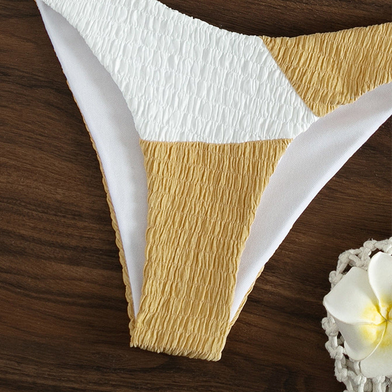 Damen Triangel-Bikini mit raffiniertem Wellenmuster und verstellbaren Trägern Drune