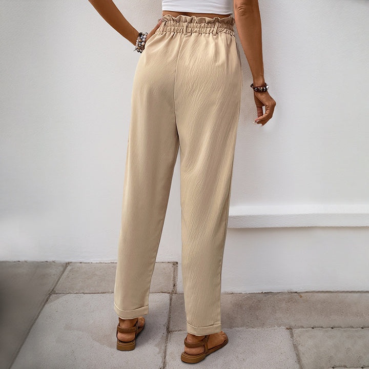 Damen legere Chinohose mit elastischem Bund und praktischen Taschen Drune
