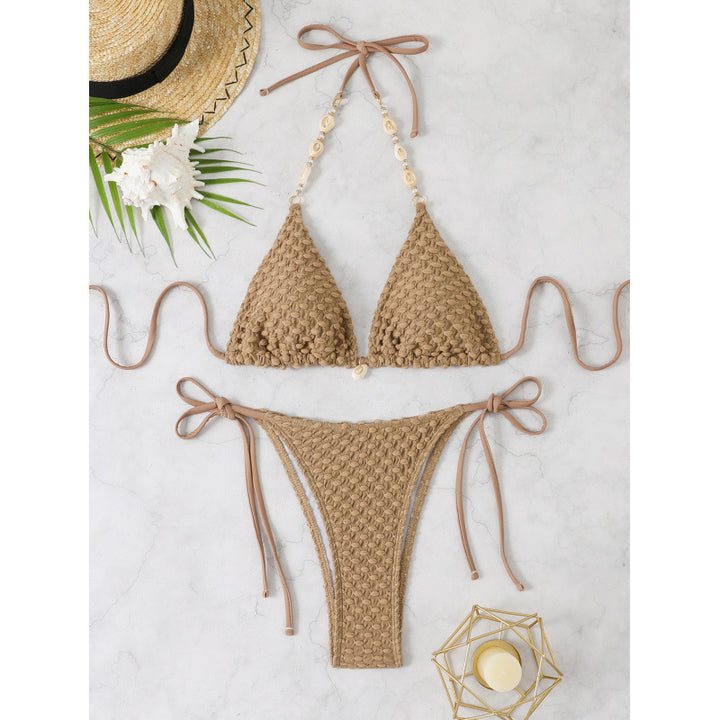 Damen Häkel-Bikini-Set mit verstellbaren Seitenschnüren und einzigartigem Design Drune