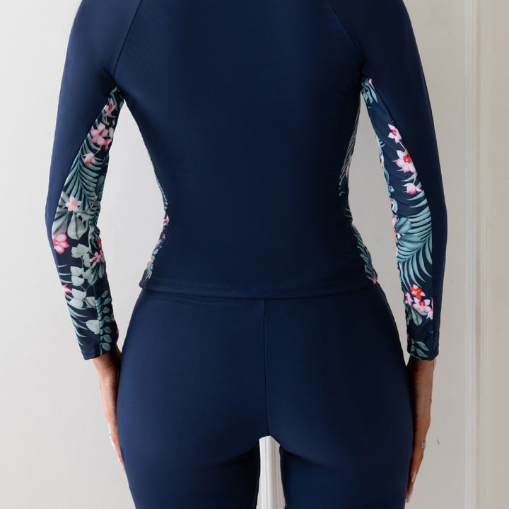 Damen Sportlicher Surfanzug mit floralem Einsatz Drune