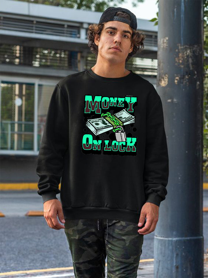 Damen lässiger Pullover mit kreativem Geldmotiv Drune
