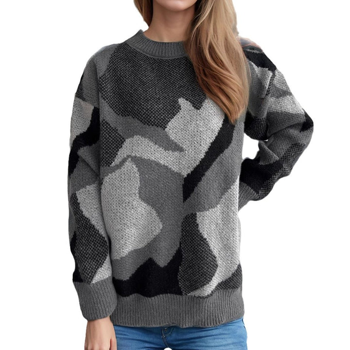 Damen modischer Pullover mit expressivem Muster und lässigem Schnitt Drune