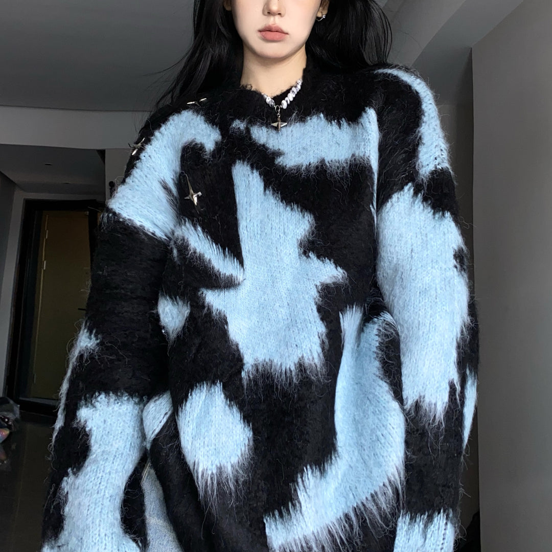 Damen Oversized Pullover mit strukturiertem Mustermix und lässigem Schnitt Drune
