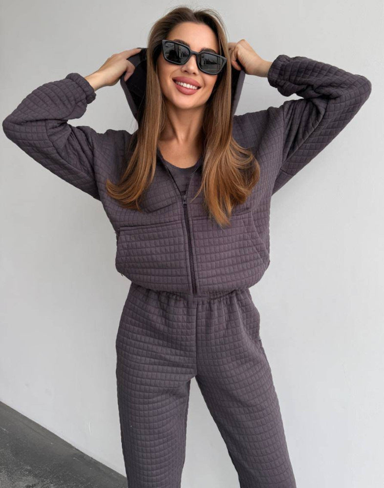 Damen Freizeitliche Lounge-Kombination aus gepolsterter Jacke und Top Drune