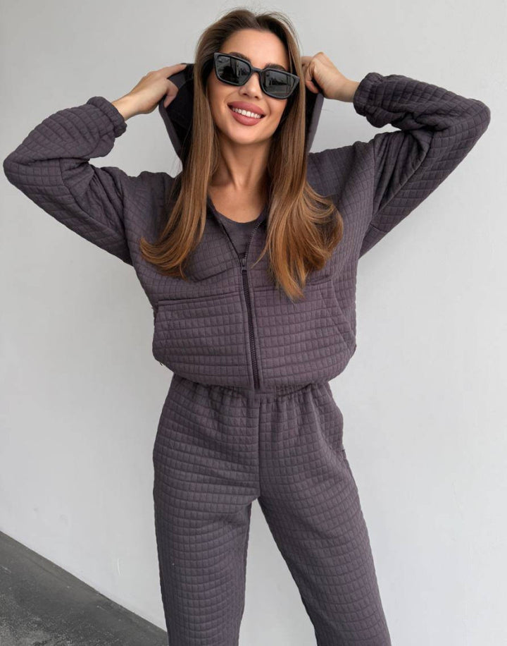 Damen Freizeitliche Lounge-Kombination aus gepolsterter Jacke und Top Drune