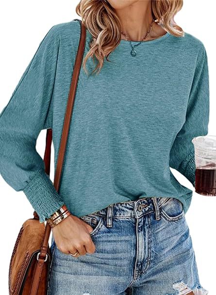 Damen lässiges Langarmshirt mit einzigartigen Ärmelabschlüssen Drune