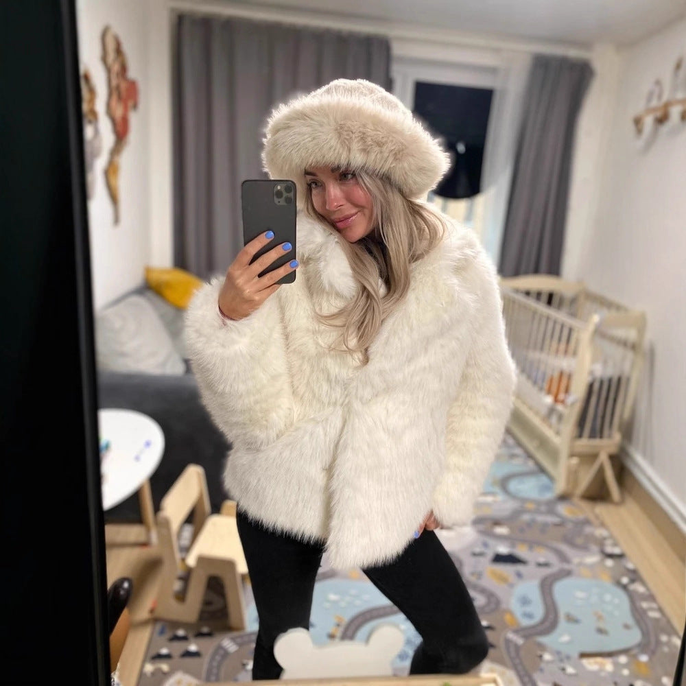 Damen Pelzapplikationsjacke Drune