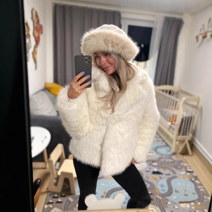 Damen Pelzapplikationsjacke Drune