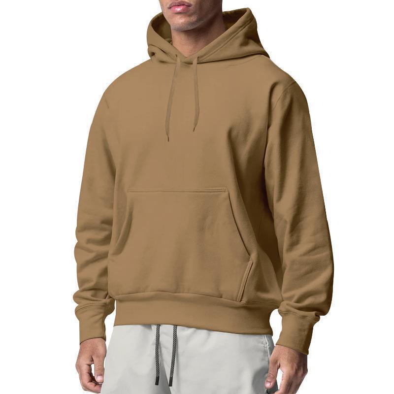 Herren nan Premium-Kapuzenpullover mit Kängurutasche, innen angerautem Fleece, verstärkter Nackennaht und geripptem Saum Drune