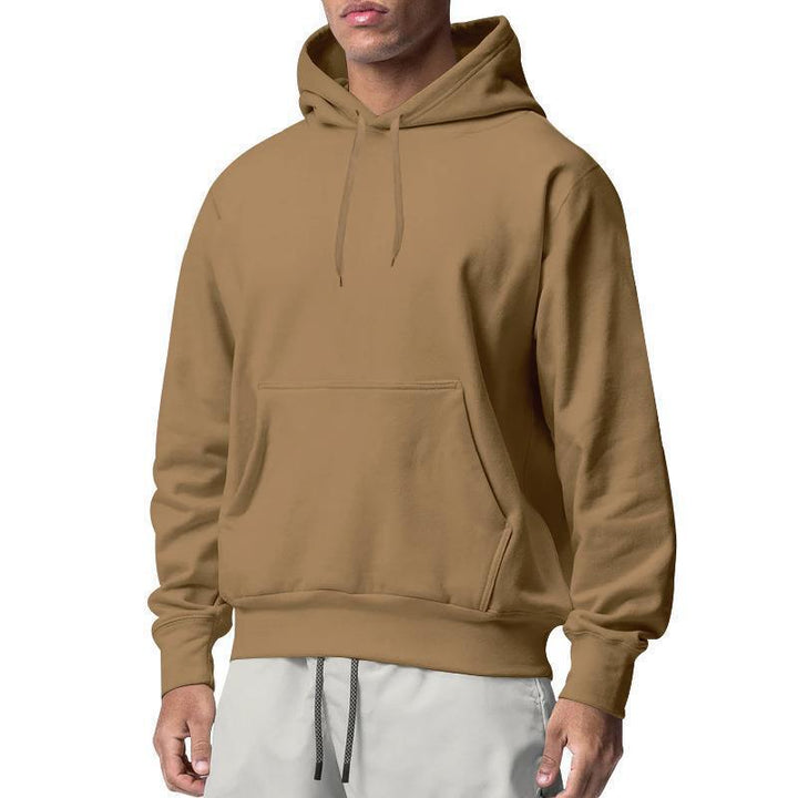 Herren nan Premium-Kapuzenpullover mit Kängurutasche, innen angerautem Fleece, verstärkter Nackennaht und geripptem Saum Drune
