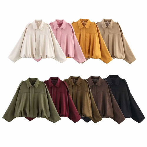 Damen Oversized Jacke mit lässiger Schnittführung und abnehmbaren Kragen Drune