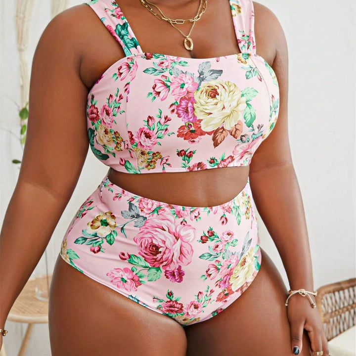 Damen Hochtailliertes Bikini-Set mit floralem Design Drune