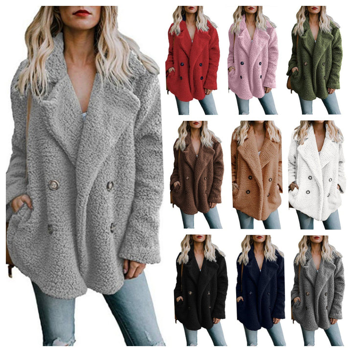 Damen kuschelige Bouclé-Jacke Drune