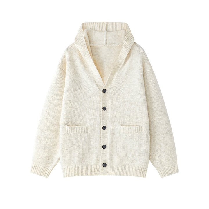 Damen gemütliche Strickjacke mit offenem Kragen und praktischen Taschen Drune
