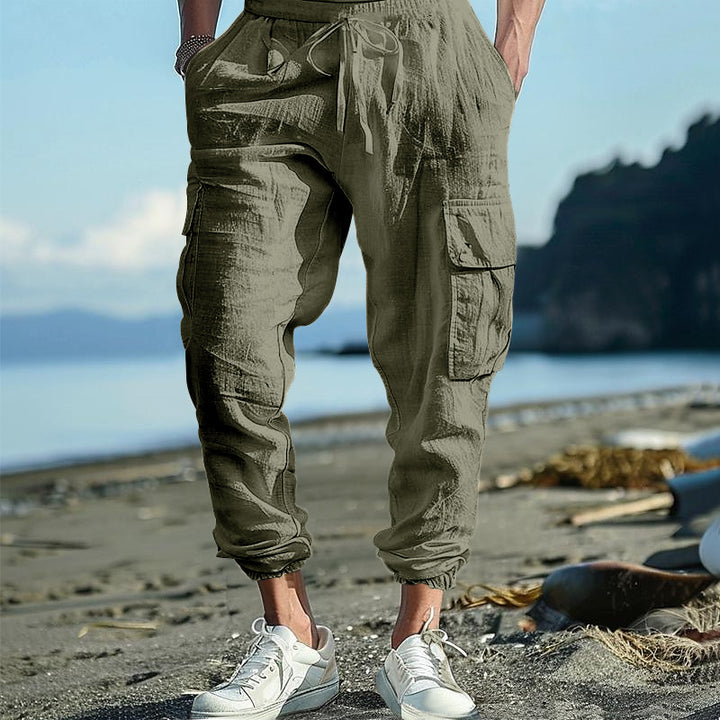 Herren nan lässige Cargo-Jogginghose mit elastischem Bund und großzügigen Seitentaschen Drune