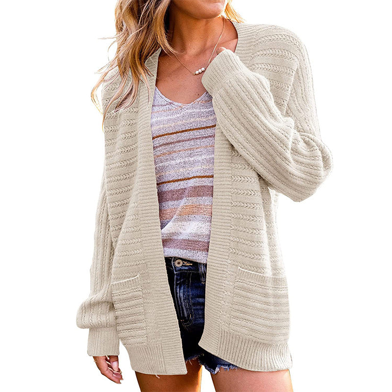 Damen gemütlicher Strickcardigan mit besonderen Details Drune