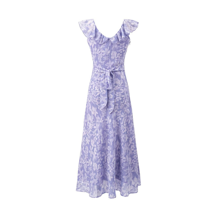 Damen Maxikleid mit romantischem Blumenmuster und raffinierten Rüschendetails Drune