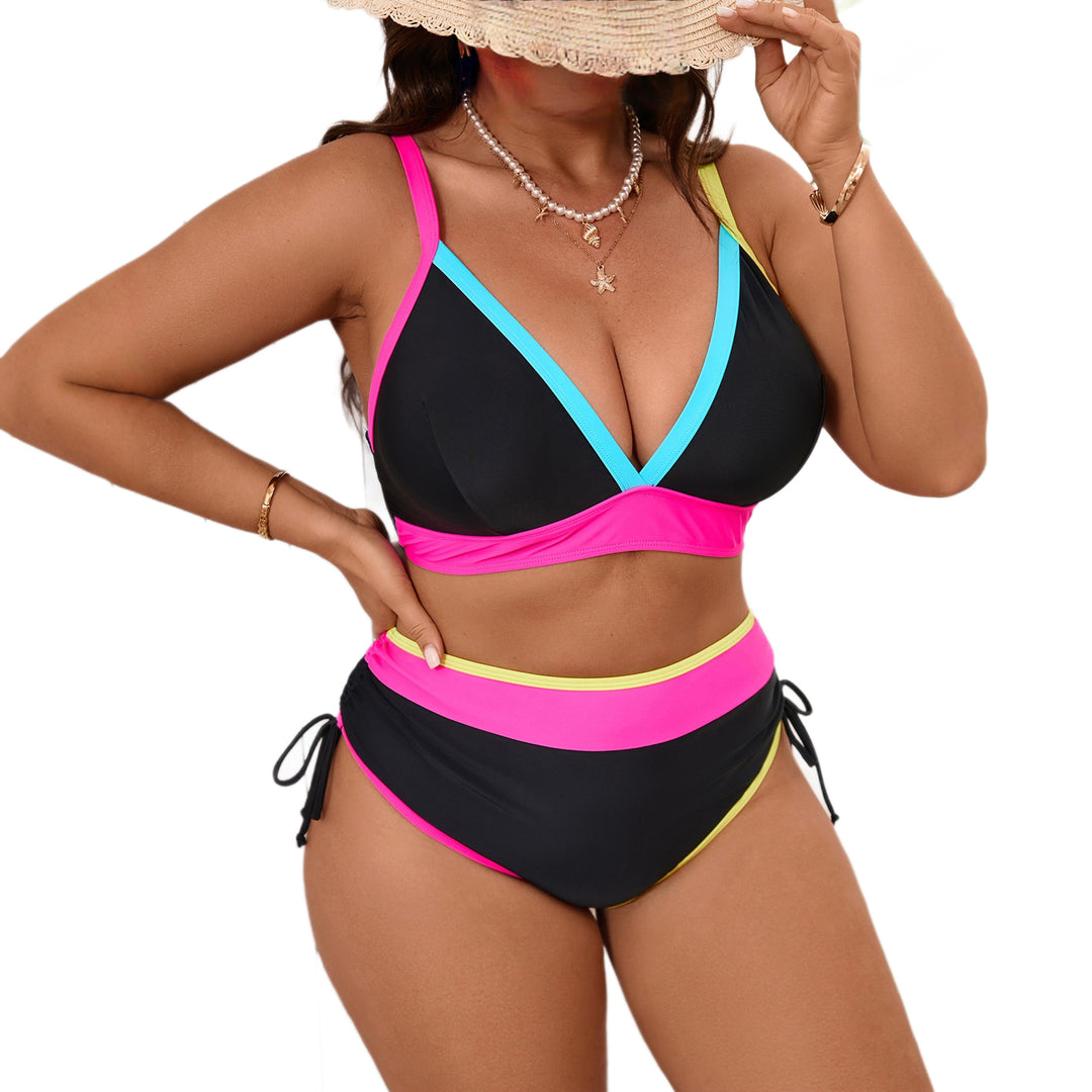Damen Sportliches Bikini-Set mit modischen Kontraststreifen Drune