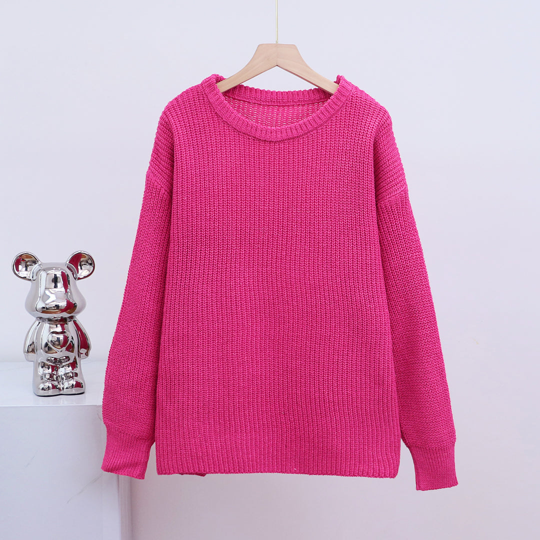 Damen Grobstrickpullover mit lässigem Schnitt und weitem Halsausschnitt Drune