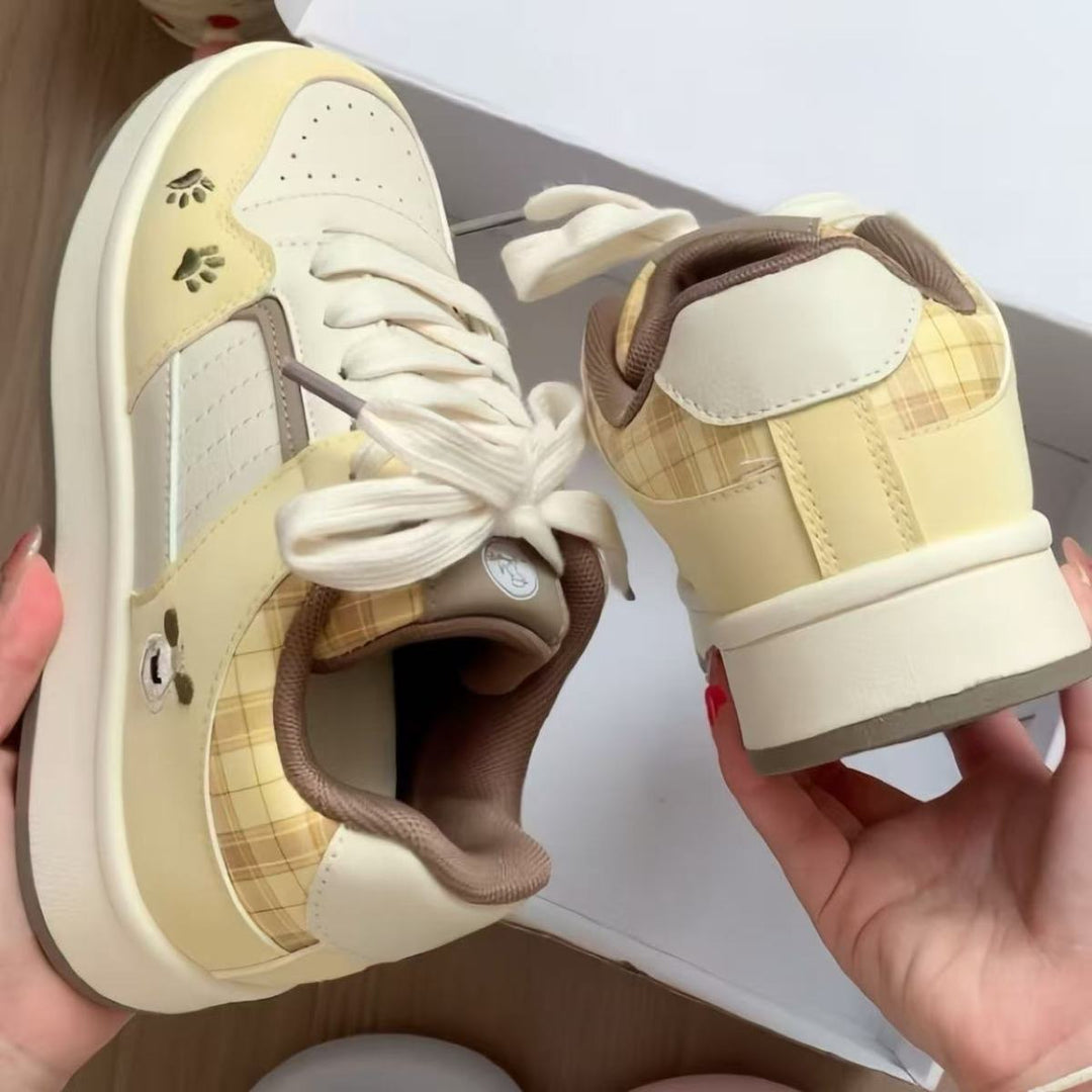 Damen Freizeitsneakers mit karierter Applikation und weicher Polsterung Drune