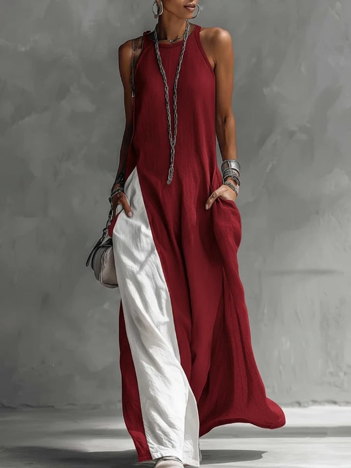 Damen Lässiges Maxikleid mit asymmetrischem Schnitt und tiefem Rückenausschnitt Drune