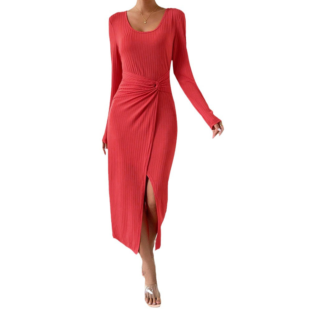 Damen Maxikleid mit elegantem Wickeldesign und seitlichem Schlitz Drune