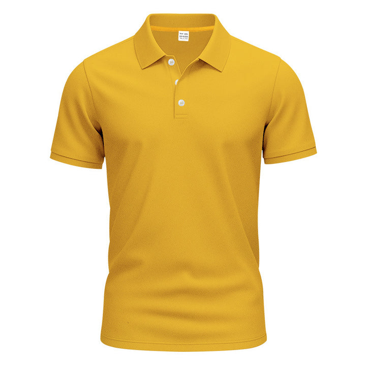 Herren nan Polokragen-Shirt mit schlanker Passform, atmungsaktiver Meshstruktur und flacher Zwei-Knopfleiste Drune