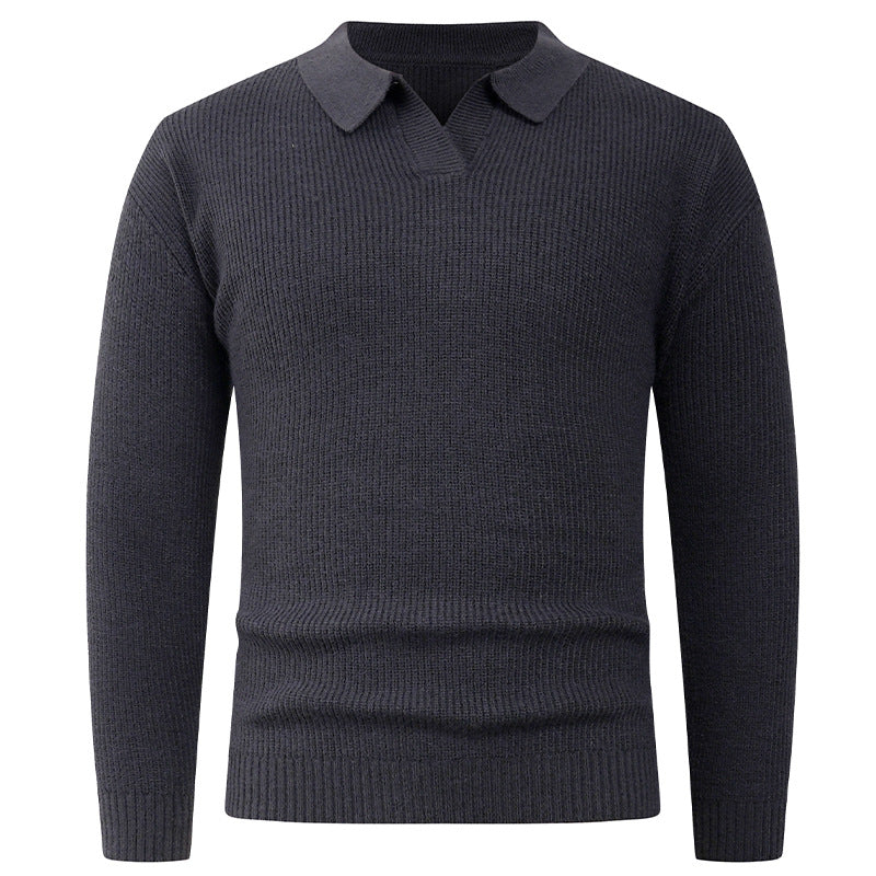 Herren lässiger Pullover mit modernem Kragen Drune