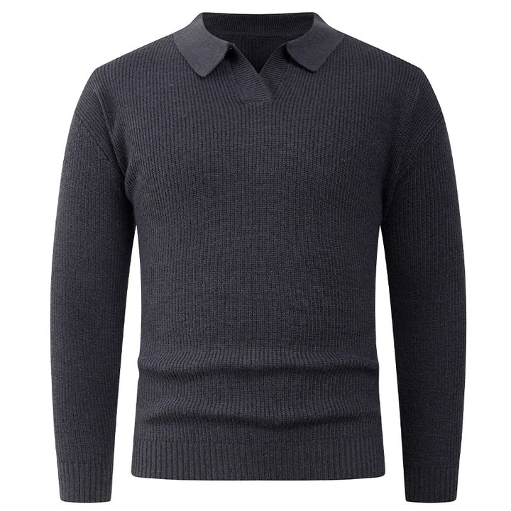 Herren lässiger Pullover mit modernem Kragen Drune