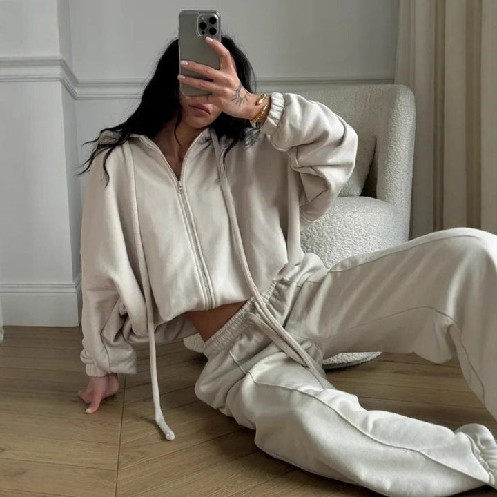 Damen Sweatanzug mit Jogginghose Set Drune
