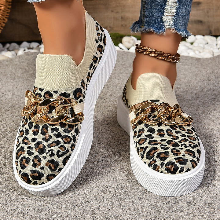 Damen Modische Slip-On Sneakers mit elegantem Ketten-Detail Drune