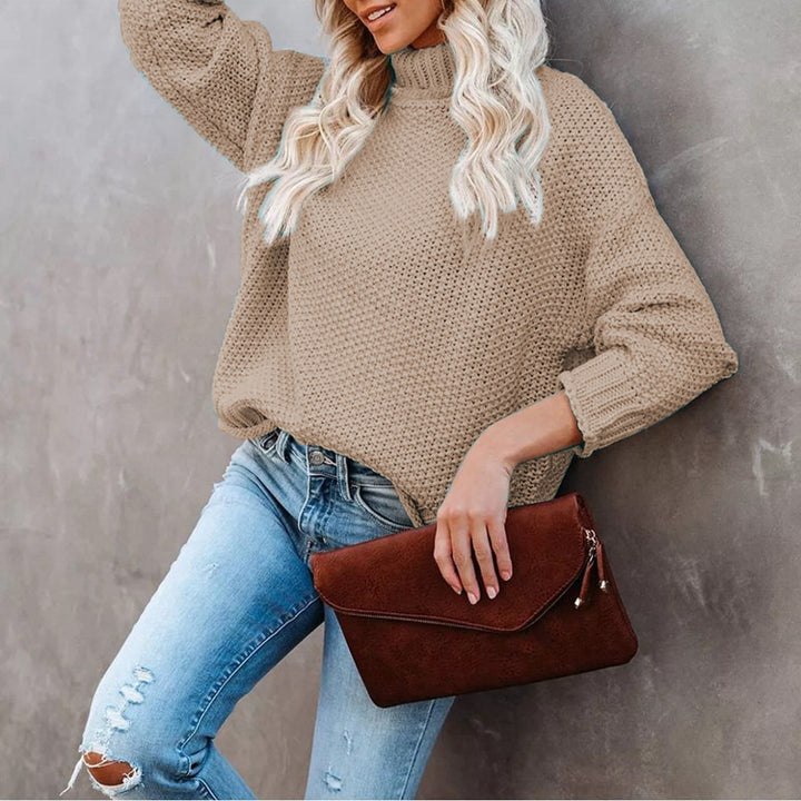 Damen Grobstrickpullover mit Rollkragen und lässigem Schnitt Drune
