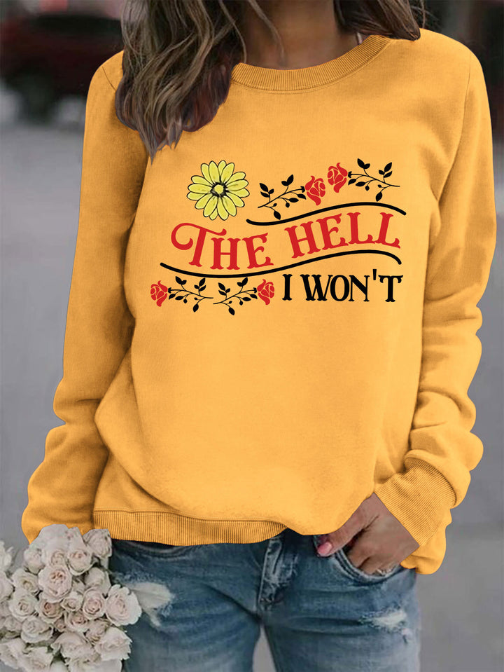 Damen Sweatshirt mit verspieltem Motiv und bequemer Passform Drune